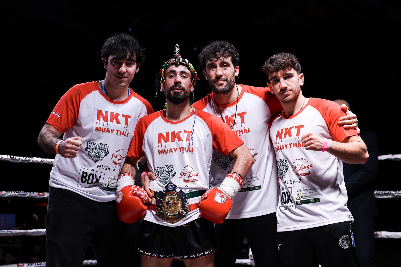 NKT Muay Thai team celebrating a victory